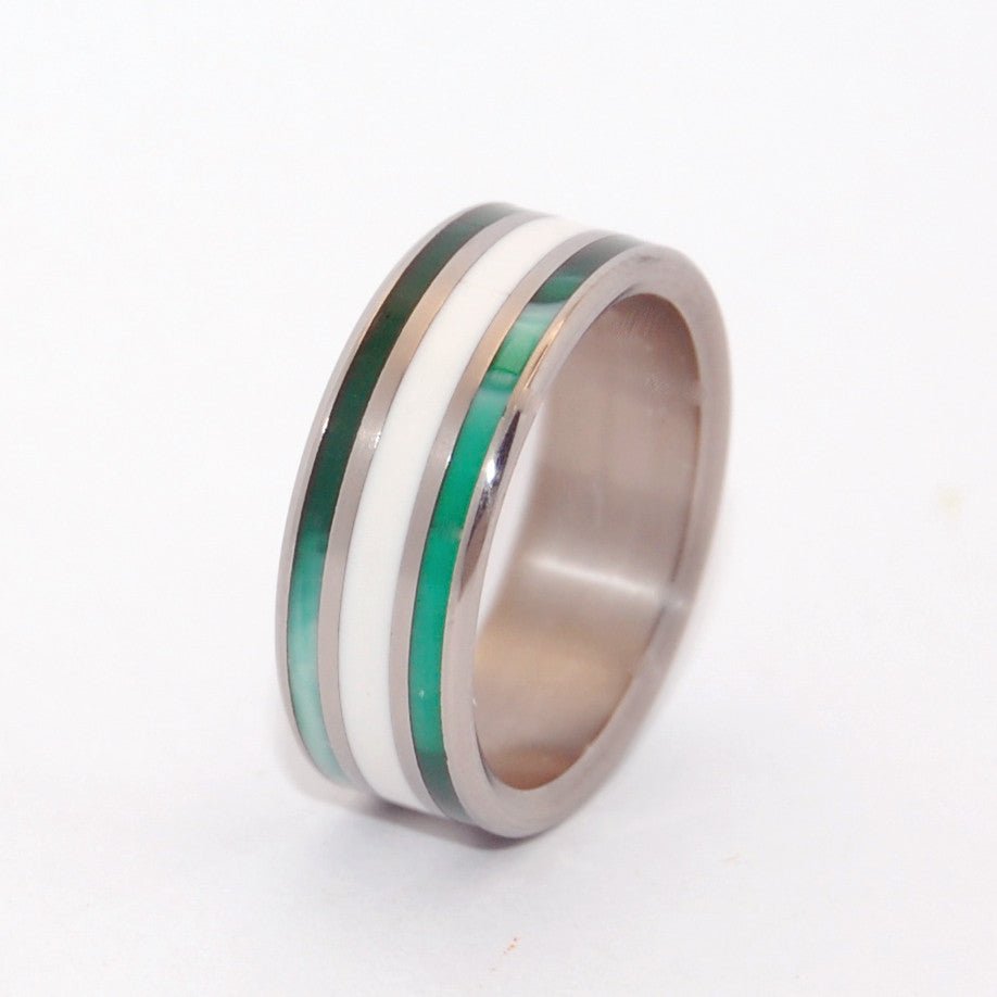 Wells Of Truth | Men's Damascus Steel & Titanium Wedding Ring - Minter and Richter Designs
