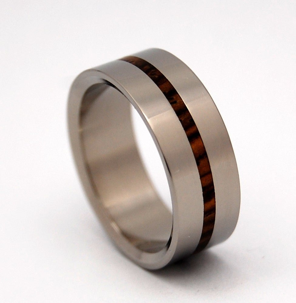 When Lightning Strikes | Men's Cocobolo Wood & Titanium Wedding Ring - Minter and Richter Designs