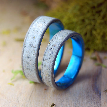 White Clouds in Costa Rica Set | Beach Sand Rings - Wedding Rings - Unique Wedding Rings - Minter and Richter Designs