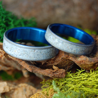 White Clouds in Costa Rica Set | Beach Sand Rings - Wedding Rings - Unique Wedding Rings - Minter and Richter Designs