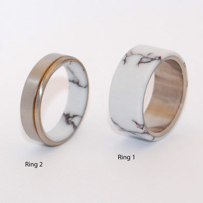 Wild Horse Runs Free | Wild Horse Jasper Stone - Titanium Wedding Ring Set - Minter and Richter Designs