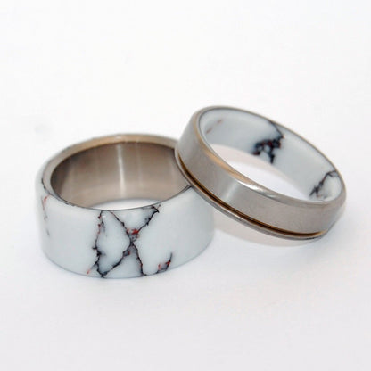 Wild Horse Runs Free | Wild Horse Jasper Stone - Titanium Wedding Rings - Minter and Richter Designs