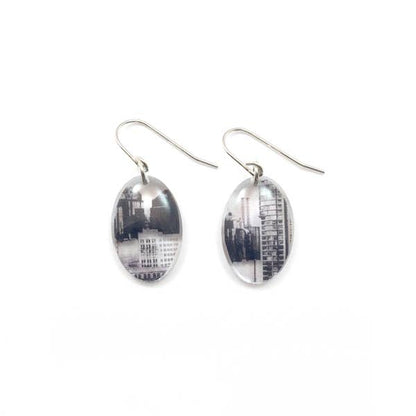 Women's Jewelry, Valentines Day Gift, Wedding Jewelry | Small Oval City EarRing - Minter and Richter Designs