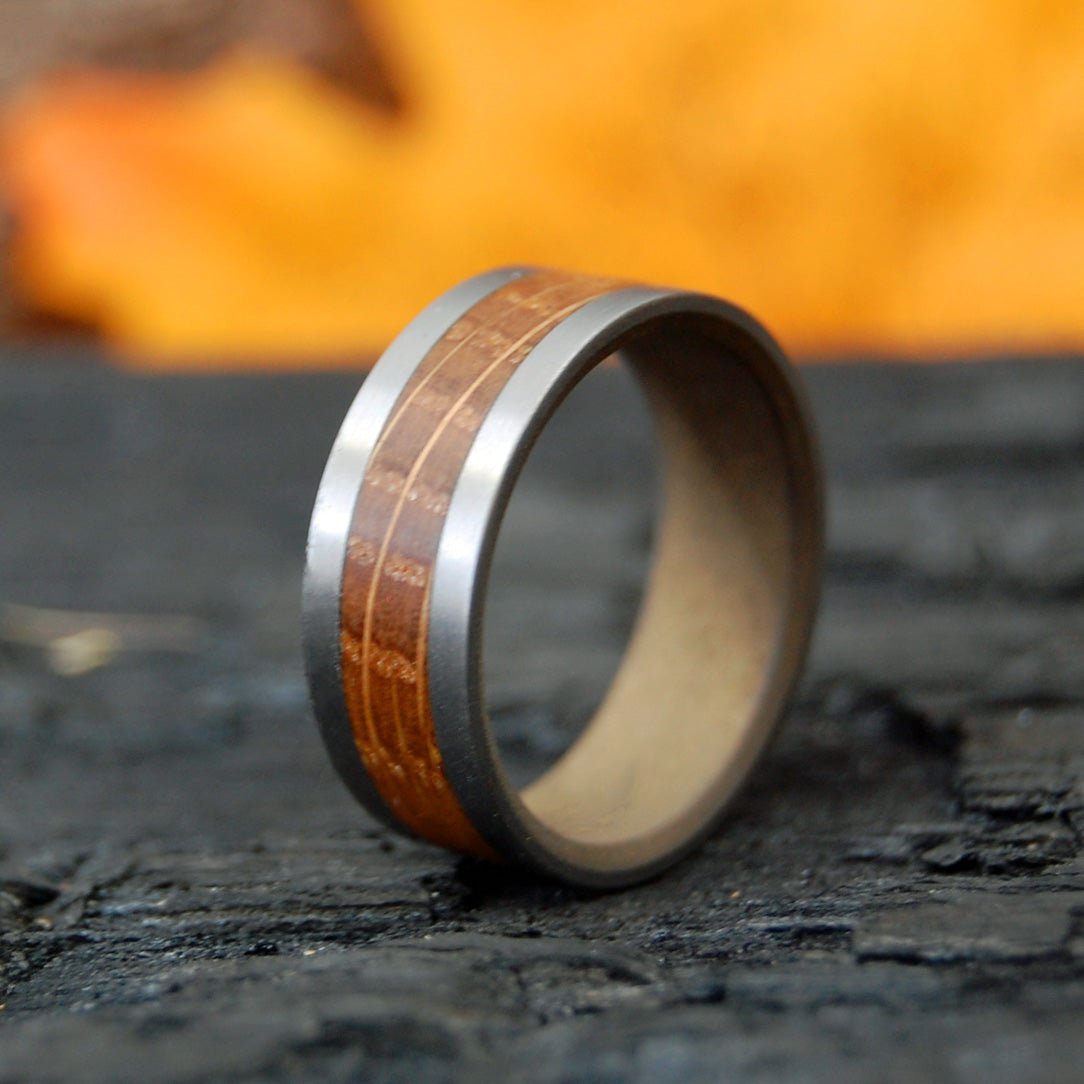 Ye Olde Bully Boy | Men's Whiskey Barrel Wood & Titanium Wedding Ring - Minter and Richter Designs