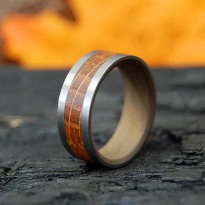 Ye Olde Bully Boy | Men's Whiskey Barrel Wood & Titanium Wedding Ring - Minter and Richter Designs