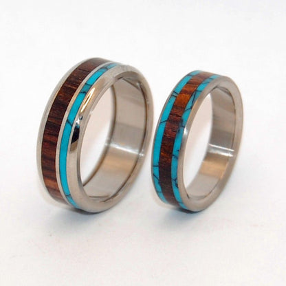 You Can See Me (Pop A Top) And Dock | Stone And Wood Titanium Wedding Ring Set - Minter and Richter Designs
