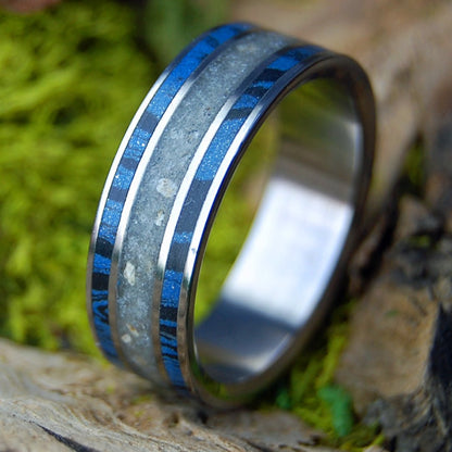 YUCATAN & BOYS BEACH | Men's Beach Sand, Mokume Gane & Titanium Wedding Ring - Minter and Richter Designs