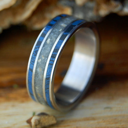 YUCATAN & BOYS BEACH | Men's Beach Sand, Mokume Gane & Titanium Wedding Ring - Minter and Richter Designs