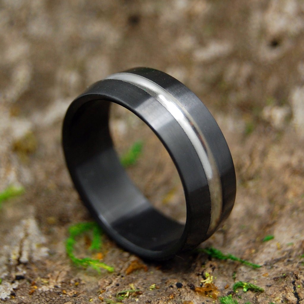 Zirconium Signature | Men's Zirconium & Black Wedding Ring - Minter and Richter Designs
