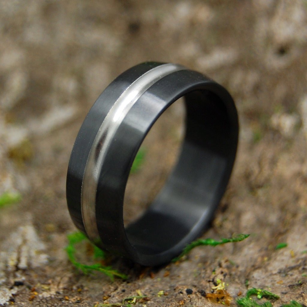 Zirconium Signature | Men's Zirconium & Black Wedding Ring - Minter and Richter Designs
