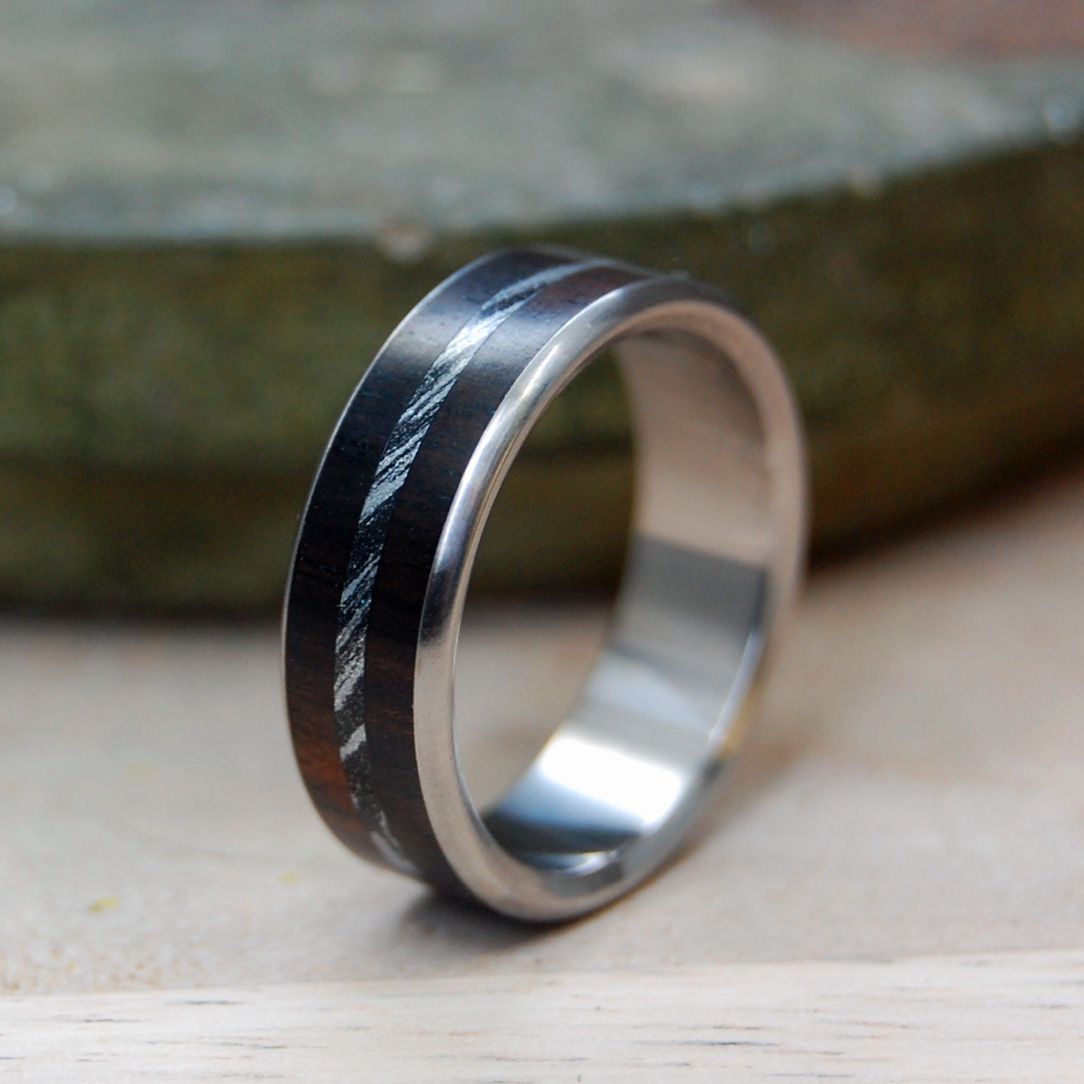 Zodiac | Men's Ebony Wood, Mokume Gane & Titanium Wedding Ring - Minter and Richter Designs