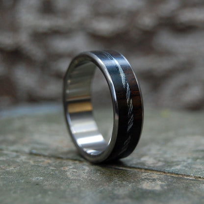Zodiac | Men's Ebony Wood, Mokume Gane & Titanium Wedding Ring - Minter and Richter Designs