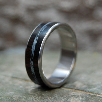 Zodiac | Men's Ebony Wood, Mokume Gane & Titanium Wedding Ring - Minter and Richter Designs
