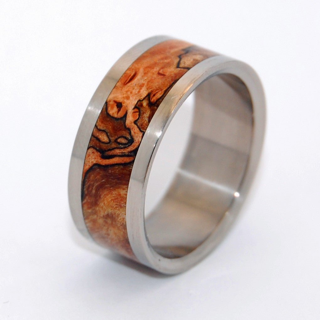 Zone Lines | Men's Spalted Maple & Titanium Wedding Ring - Minter and Richter Designs