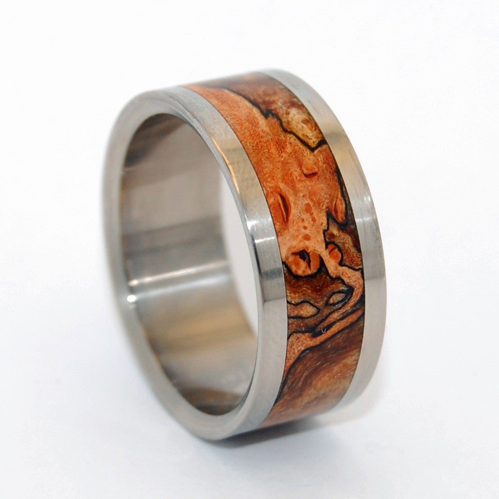 Zone Lines | Men's Spalted Maple & Titanium Wedding Ring - Minter and Richter Designs