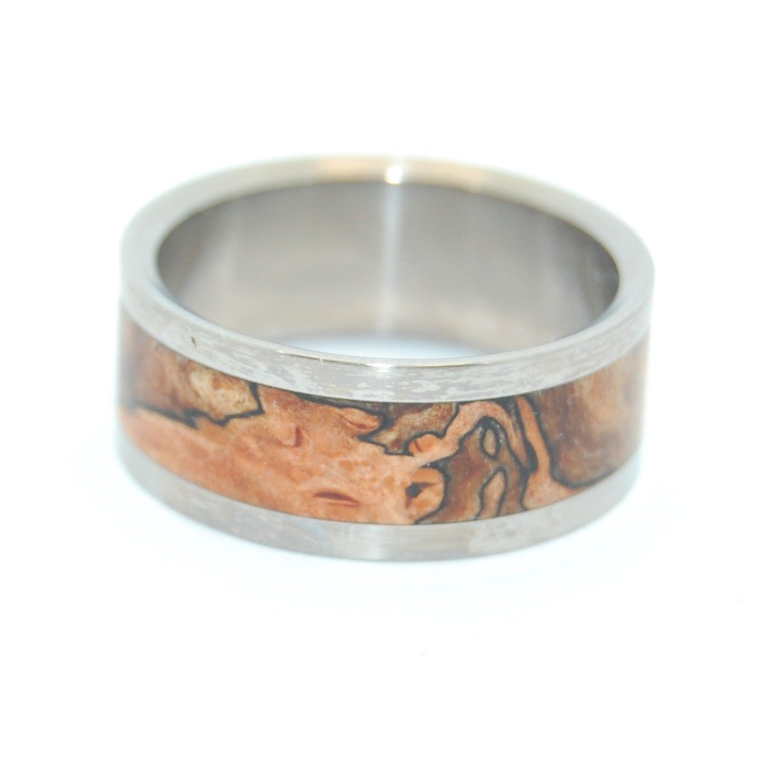 Zone Lines | Men's Spalted Maple & Titanium Wedding Ring - Minter and Richter Designs