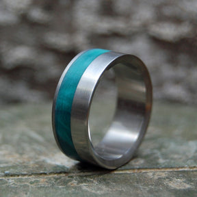 FLORA | Green Marbled Resin Titanium Wedding Ring - Minter and Richter Designs