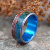 WALDEN | Redwood & Blue Box Elder Titanium Wedding Ring - Minter and Richter Designs