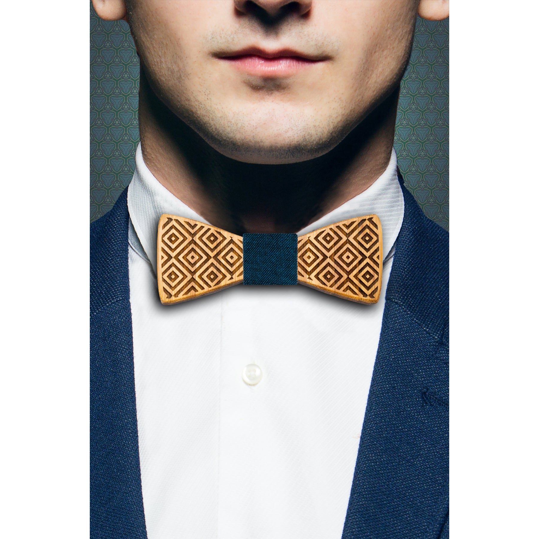 SQUARE FLAIR BOW TIE | Handmade Bamboo Bow Tie - Wedding Gift - Groomsmen Gift - Fathers Day - Minter and Richter Designs