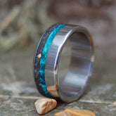 VINEYARD NIGHTS | Blue Box Elder & Martha's Vineyard Sand Titanium Wedding Ring - Minter and Richter Designs