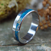 BELUGA | Blue Box Elder Titanium Wedding Ring - Minter and Richter Designs