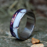BORN IN THE PURPLE | Purple Box Elder & Wild Horse Jasper Titanium Wedding Ring - Minter and Richter Designs