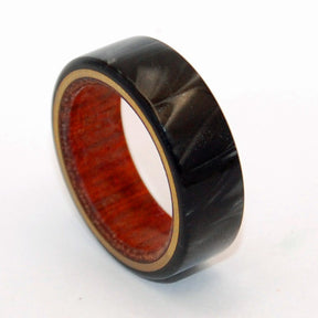 A LOVE YOU CAN LEAN ON | Black Resin & Wood Titanium Wedding Ring - Minter and Richter Designs