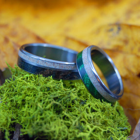WOOD & SAND | Beach Sand Rings - Wooden Wedding Ring - Unique Wedding Rings - Minter and Richter Designs