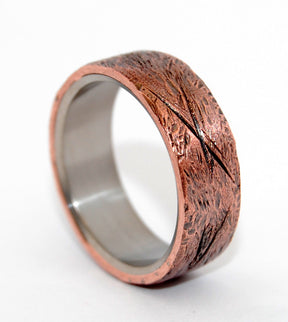 BEATEN COPPER | Hand Beaten Copper - Titanium Men's Rings - Minter and Richter Designs