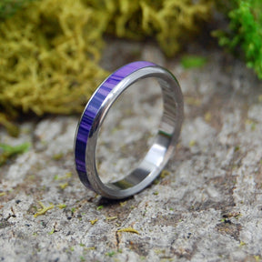 QUEEN CHAROITE | Charoite Stone Women's Purple Titanium Wedding Rings - Minter and Richter Designs