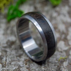 CHOCOLATE EBONY | Ebony Wood Titanium Men's Wedding Rings - Minter and Richter Designs