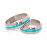 CHRYSOCOLLA MAHALO | Stone Wedding Rings - Handmade Titanium Rings - Minter and Richter Designs