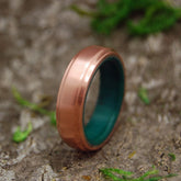 COPPER MOXIE | Copper and Jade Mens Wedding Rings - Minter and Richter Designs