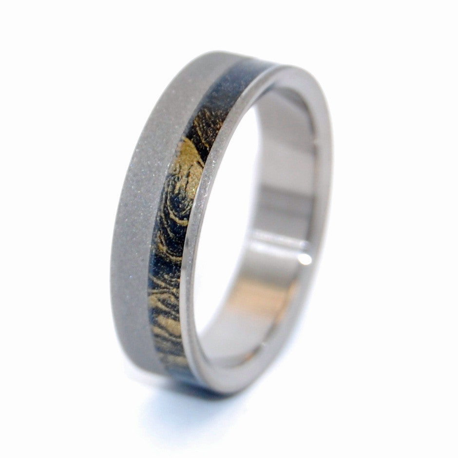 DARK STAR | Black & Bronze M3 Titanium Wedding Ring - Unique Wedding Rings - Minter and Richter Designs