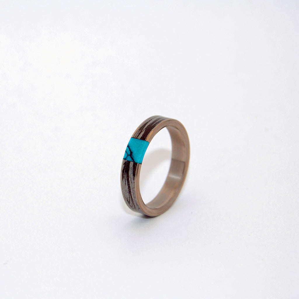 DESIRE'S WHIRLWIND | Turquoise Stone & M3 - Unique Wedding Rings - Women's Wedding Rings - Minter and Richter Designs