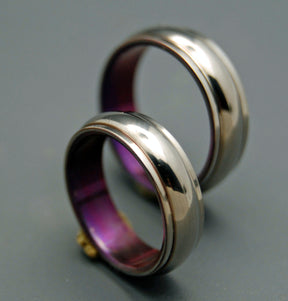 LOVE'S GIFT | Purple Titanium Wedding Rings - Unique Wedding Rings Sets - Minter and Richter Designs