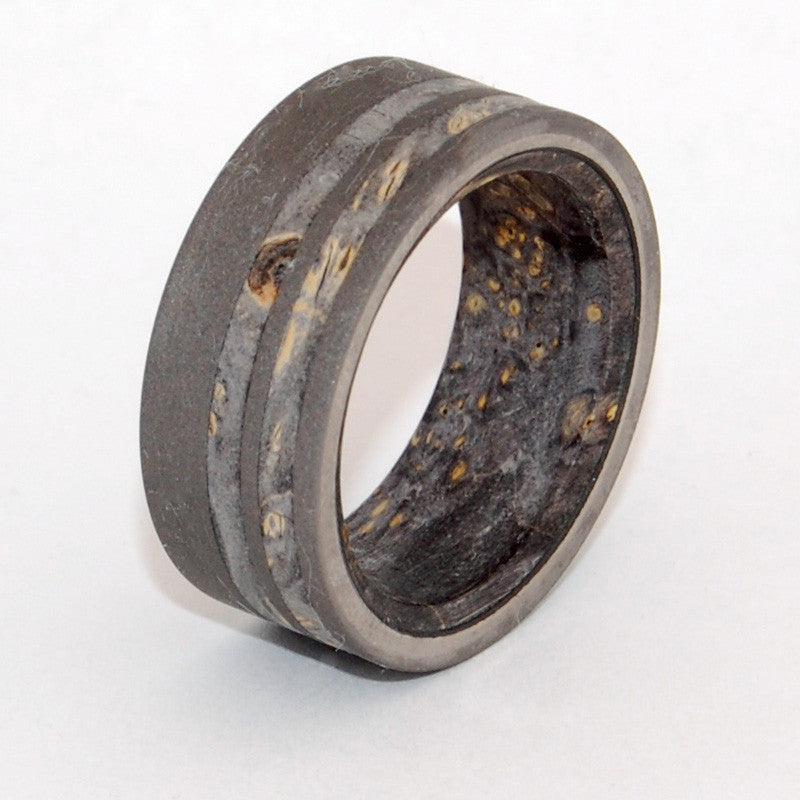 BLACK ONYX | Titanium and Box Elder Wood Wedding Rings - Minter and Richter Designs
