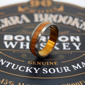 GUNNY |  Whiskey Barrel Wood & Titanium Mens Wedding Ring - Minter and Richter Designs