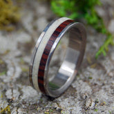 Faith | SIZE 6.5 AT 4.8MM | Cocobolo Wood & Beach Sand | Unique Wedding Rings | On Sale - Minter and Richter Designs