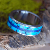 SHE GATOR | Alligator Teeth & Turquoise Stone Titanium Wedding Ring - Minter and Richter Designs