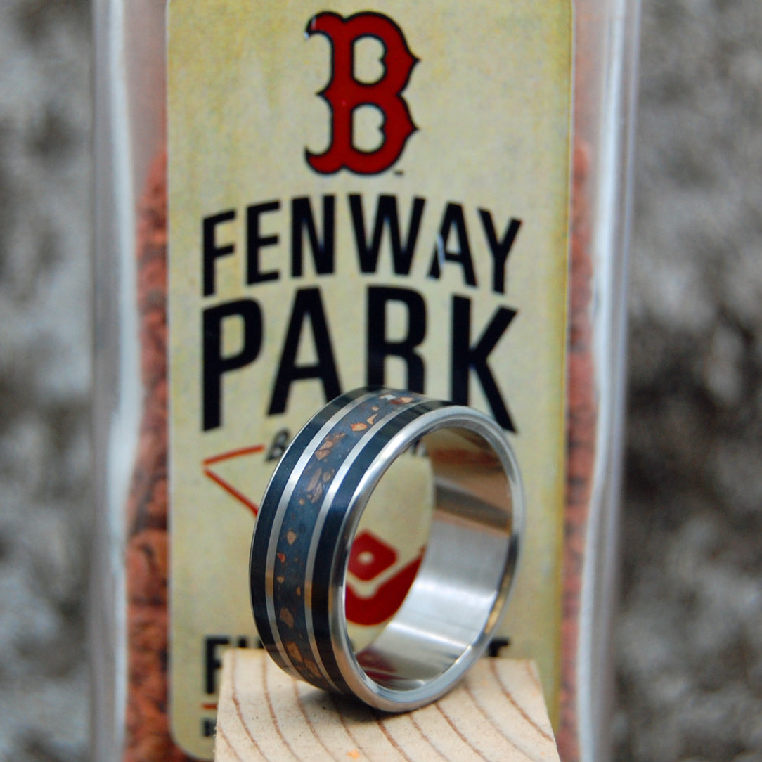 GO SOX! | Red Sox Dirt & Black Onyx Stone Men's Wedding Ring - Minter and Richter Designs