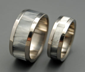 ASTAIRE | Gray Pearl Marbled Opalescent Resin & Titanium Custom Men's Rings - Minter and Richter Designs