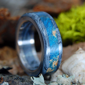 HUMBLE GREEK GOD  | Wood & Black Silver M3 Titanium Wedding Rings - Minter and Richter Designs