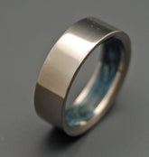 HUMBLE BLUE | Blue Box Elder Wood & Titanium - Unique Wedding Rings - Titanium Wedding Rings - Minter and Richter Designs