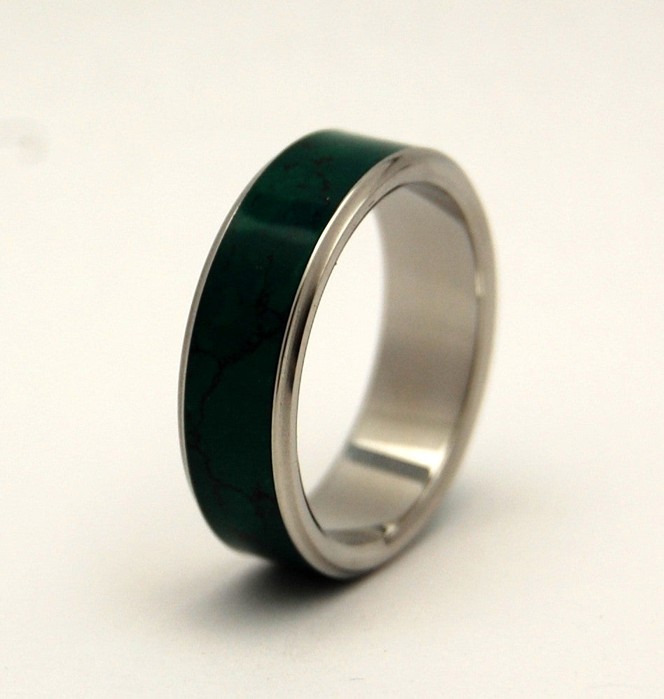 STONE OF HEAVEN | Imperial Jade Titanium Wedding Rings - Minter and Richter Designs