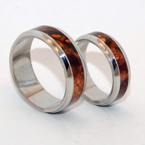 WINDHAM | Dark Maple Wood & Steel Wedding Rings - Unique Wedding Rings set - Minter and Richter Designs