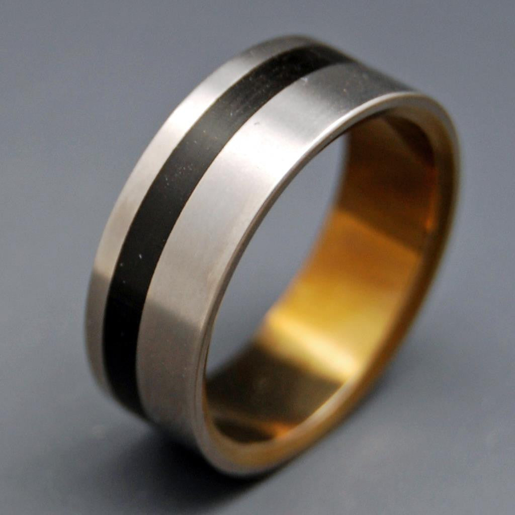 Riesling | Black and Hand Anodized Bronze - Titanium Wedding Ring - Minter and Richter Designs
