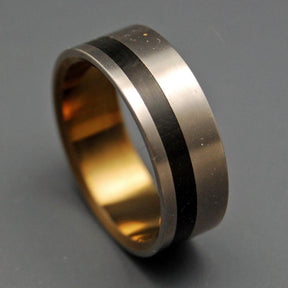 Riesling | Black and Hand Anodized Bronze - Titanium Wedding Ring - Minter and Richter Designs