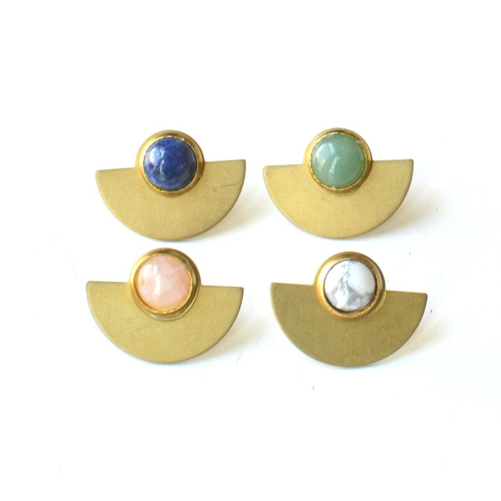JOIE EARRINGS | Earrings Rose Quartz Stone - Minter and Richter Designs
