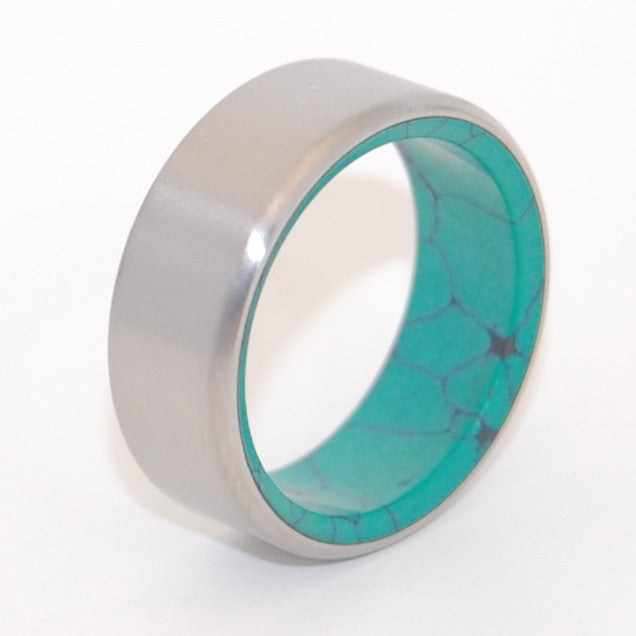 Webbed Malachite Steady Desire | Titanium Wedding Ring - Minter and Richter Designs